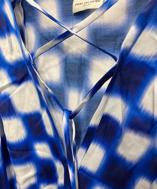 DRIES VAN NOTEN（ドリスヴァンノッテン）DRIES VAN NOTEN (ドリスヴァンノッテン) チュニックワンピース ブルー×ホワイト サイズ:34の古着・服飾アイテム