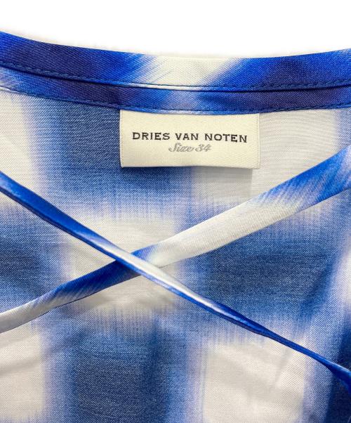 DRIES VAN NOTEN（ドリスヴァンノッテン）DRIES VAN NOTEN (ドリスヴァンノッテン) チュニックワンピース ブルー×ホワイト サイズ:34の古着・服飾アイテム
