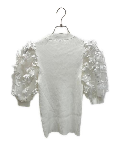 Sov.（ソブ）Sov. (ソブ) 花柄チュールニット ホワイト サイズ:38の古着・服飾アイテム