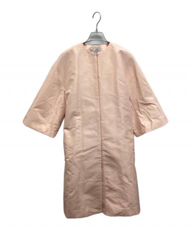 未使用＊ STRASBURGO　コート　シルク　ピンク 中古・古着通販】STRASBURGO (ストラスブルゴ) シルク混ノーカラー