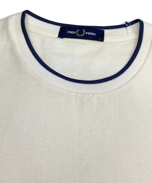 FRED PERRY（フレッドペリー）FRED PERRY (フレッドペリー) CREPE PIQUE T-SHIRT アイボリー サイズ:Sの古着・服飾アイテム