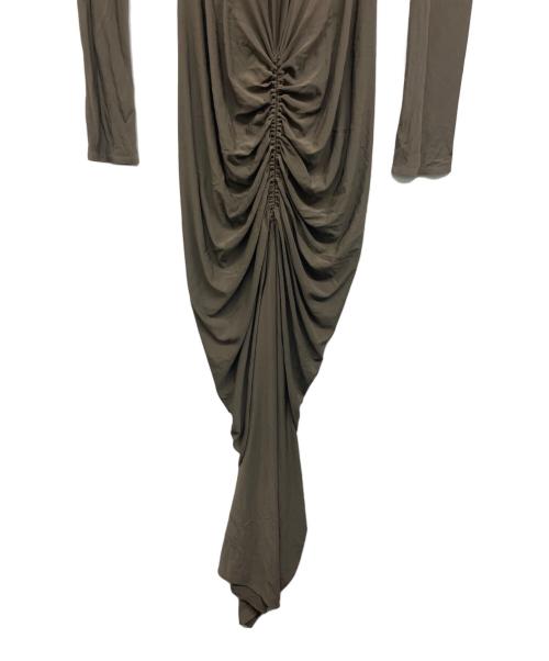 ALAIA（アライア）ALAIA (アライア) Draped Jersey Dress　ドレープトジャージードレス カーキ サイズ:36の古着・服飾アイテム