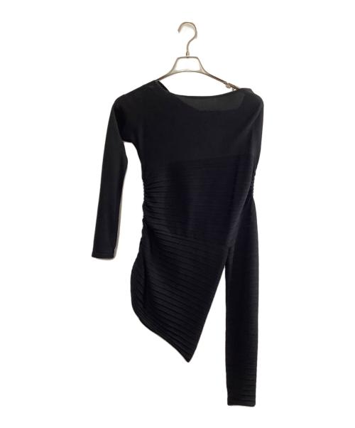 Philosophy Di Lorenzo Serafini（フィロソフィ ディ ロレンツォ セラフィニ）Philosophy Di Lorenzo Serafini (フィロソフィ ディ ロレンツォ セラフィニ) PHILOSOPHY di Lorenzo Serafini　アシンメトリー プリーツ トップ ブラック サイズ:USA 4の古着・服飾アイテム