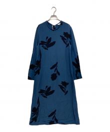 marimekko（マリメッコ）の古着「レーヨンワンピース」｜ブルー