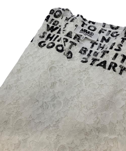 MM6 Maison Margiela（エムエムシックスメゾンマルジェラ）MM6 Maison Margiela (エムエムシックスメゾンマルジェラ) レース エイズTシャツ ホワイト サイズ:Ｓの古着・服飾アイテム