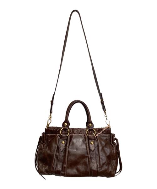 MIU MIU（ミュウミュウ）MIU MIU (ミュウミュウ) 2WAYショルダーバッグ ブラウンの古着・服飾アイテム