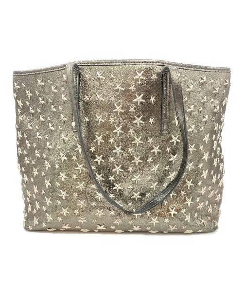 JIMMY CHOO（ジミーチュウ）JIMMY CHOO (ジミーチュウ) スタースタッズトートバッグ シルバーの古着・服飾アイテム