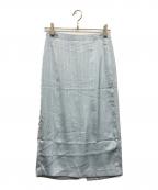 overdue flairオーバーデュー フレア）の古着「STRIPE JACQUARD PENCIL SKIRT」｜ライトブルー
