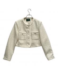 the Barnnet（ザ バーネット）の古着「Melina Tweed Set-up Jacket」｜ホワイト
