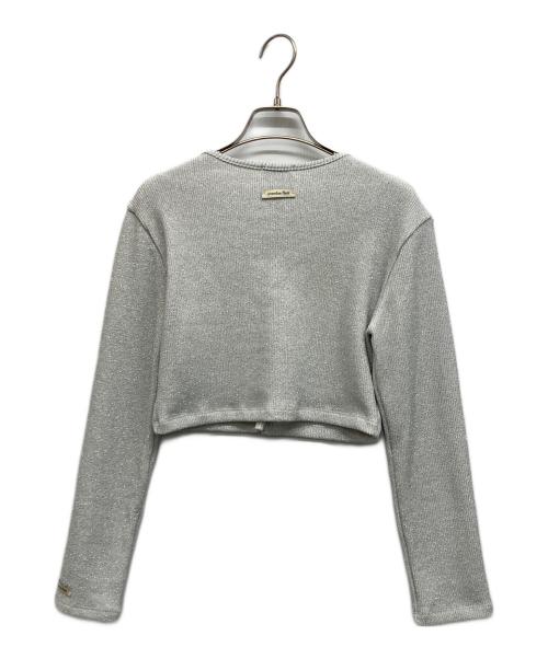 overdue flair（オーバーデュー フレア）overdue flair (オーバーデュー フレア) GLITTERY JERSEY CARDIGAN グレー サイズ:Freeの古着・服飾アイテム