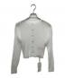 overdue flair（オーバーデュー フレア）の古着「SHEER GLOSSY RIBBED CARDIGAN」｜ホワイト