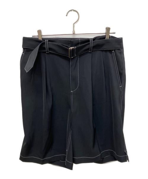 YOKE（ヨーク）YOKE (ヨーク) BELTED WIDE LEG SHORTS ブラック サイズ:3の古着・服飾アイテム