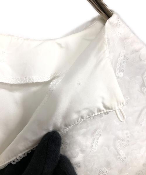 TSURU by MARIKO OIKAWA（ツルバイマリコオイカワ）TSURU by MARIKO OIKAWA (ツルバイマリコオイカワ) pas de chat/スパンコールトップス ホワイト サイズ:FREEの古着・服飾アイテム