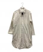 JIL SANDERジルサンダー）の古着「ピンストライプロングシャツ」｜ベージュ