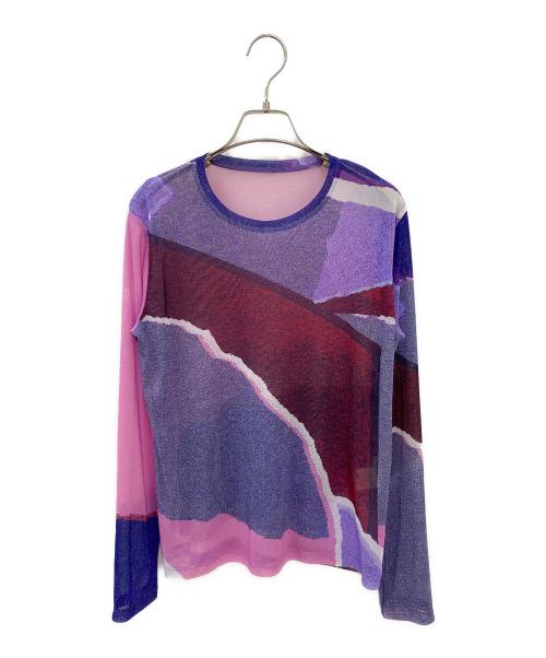 PLEATS PLEASE（プリーツプリーズ）PLEATS PLEASE (プリーツプリーズ) GRAINY TULLE T パープル/マルチカラー サイズ:Freeの古着・服飾アイテム