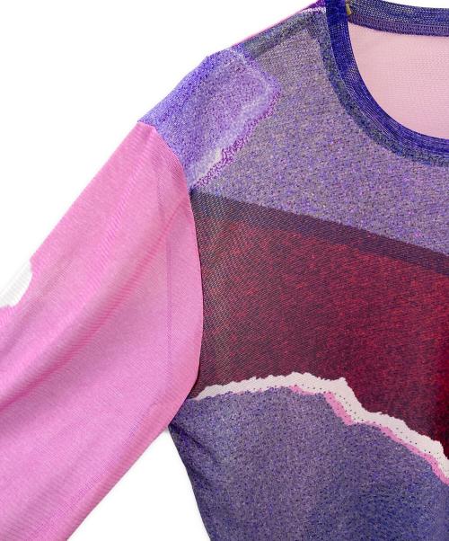 PLEATS PLEASE（プリーツプリーズ）PLEATS PLEASE (プリーツプリーズ) GRAINY TULLE T パープル/マルチカラー サイズ:Freeの古着・服飾アイテム