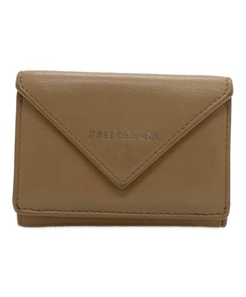BALENCIAGA（バレンシアガ）BALENCIAGA (バレンシアガ) ペーパーミニウォレット ベージュの古着・服飾アイテム