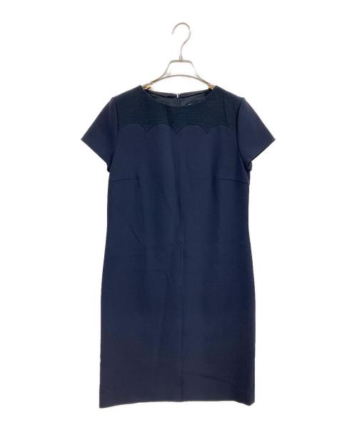 BOSS HUGO BOSS（ボス ヒューゴボス）BOSS HUGO BOSS (ボス ヒューゴボス) 切替ワンピース ネイビー サイズ:DE36/FR38の古着・服飾アイテム