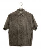 STEVEN ALANスティーブンアラン）の古着「CELL/PRNT REGULAR COLLAR SHORT SLEEVE SHIRT（CELL/PRNT レギュラーカラーショートスリーブシャツ）」｜ブラウン
