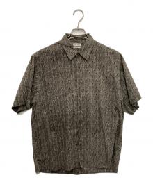 STEVEN ALAN（スティーブンアラン）の古着「CELL/PRNT REGULAR COLLAR SHORT SLEEVE SHIRT（CELL/PRNT レギュラーカラーショートスリーブシャツ）」｜ブラウン
