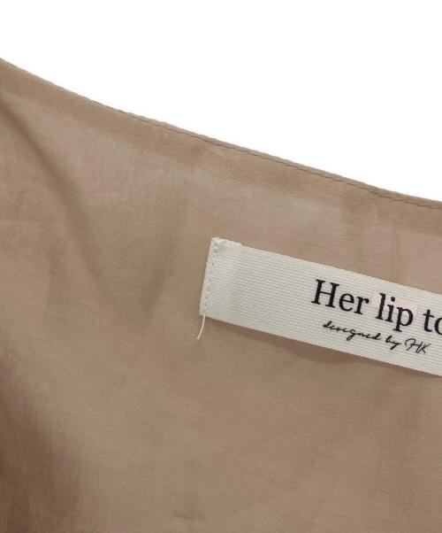 HER LIP TO（ハーリップトゥ）HER LIP TO (ハーリップトゥ) Airy Volume Sleeve Dress ベージュ サイズ:Sの古着・服飾アイテム
