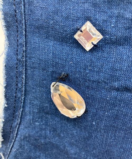 tricot COMME des GARCONS（トリココムデギャルソン）tricot COMME des GARCONS (トリココムデギャルソン) ビジュー装飾N/Sブラウス インディゴ サイズ:Mの古着・服飾アイテム