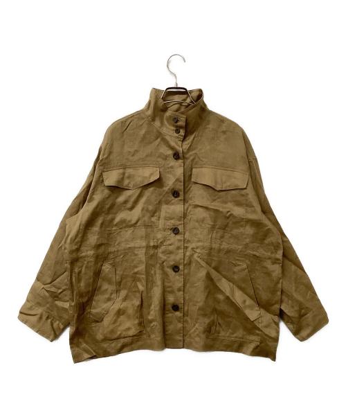 FRAMeWORK（フレームワーク）FRAMeWORK (フレームワーク) シャツ ラミースタンドブルゾン ベージュ サイズ:Fの古着・服飾アイテム