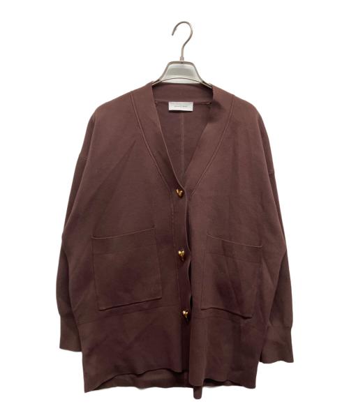 Adam et Rope（アダム エ ロペ）Adam et Rope (アダム エ ロペ) ハートボタンミドルカーディガン ブラウン サイズ:Freeの古着・服飾アイテム