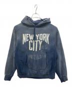 BOWWOWバウワウ）の古着「ハードエイジング ダメージ加工スウェットパーカー」｜ブルー