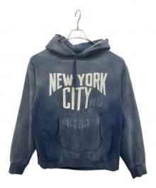 BOWWOW（バウワウ）の古着「ハードエイジング ダメージ加工スウェットパーカー」｜ブルー