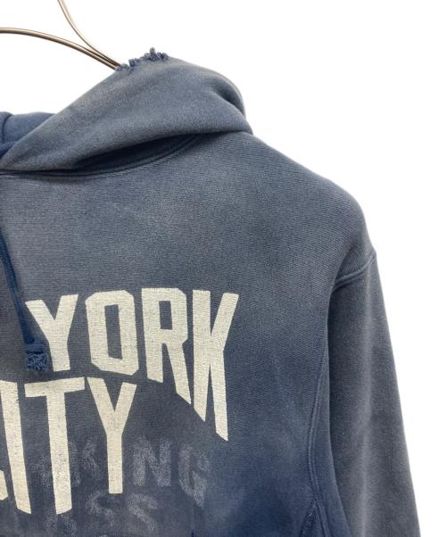 BOWWOW（バウワウ）BOWWOW (バウワウ) ハードエイジング ダメージ加工スウェットパーカー ブルー サイズ:Mの古着・服飾アイテム