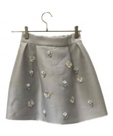COEL（コエル）の古着「ビジュー刺繍ミニスカート」｜グレー