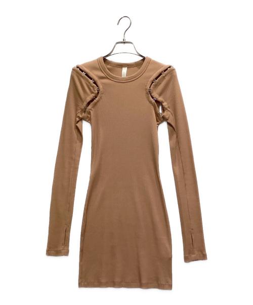 dion lee（ディオン・リー）dion lee (ディオン・リー) フック&アイ リブ ミニドレス キャメル サイズ:５の古着・服飾アイテム