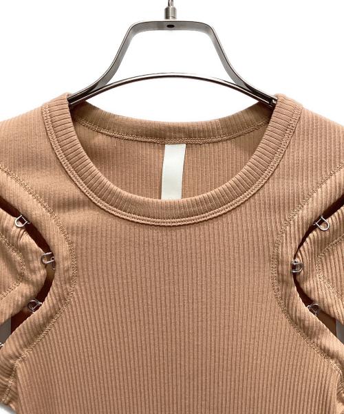 dion lee（ディオン・リー）dion lee (ディオン・リー) フック&アイ リブ ミニドレス キャメル サイズ:５の古着・服飾アイテム