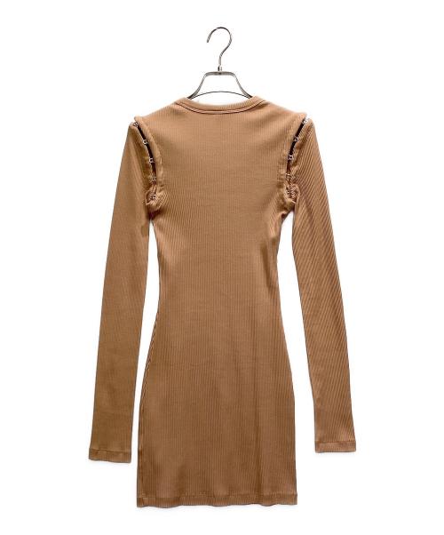 dion lee（ディオン・リー）dion lee (ディオン・リー) フック&アイ リブ ミニドレス キャメル サイズ:５の古着・服飾アイテム