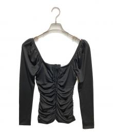 GANNI（ガニー）の古着「シャーリングカットソー」｜ブラック