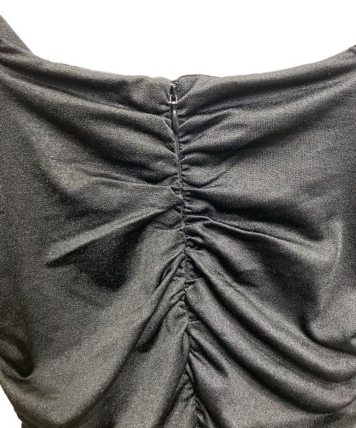 GANNI（ガニー）GANNI (ガニー) シャーリングカットソー ブラック サイズ:36の古着・服飾アイテム