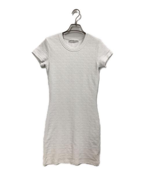 ALEXANDER WANG（アレキサンダー・ワン）ALEXANDER WANG (アレキサンダー・ワン) ロゴジャガードワンピース ホワイト サイズ:Sの古着・服飾アイテム