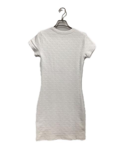 ALEXANDER WANG（アレキサンダー・ワン）ALEXANDER WANG (アレキサンダー・ワン) ロゴジャガードワンピース ホワイト サイズ:Sの古着・服飾アイテム