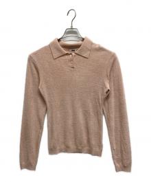 H BEAUTY&YOUTH（エイチ ビューティー&ユース）の古着「モールヤーン ポロカラーニット」｜ピンク