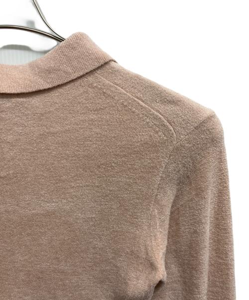 H BEAUTY&YOUTH（エイチ ビューティー&ユース）H BEAUTY&YOUTH (エイチ ビューティー&ユース) モールヤーン ポロカラーニット ピンク サイズ:Freeの古着・服飾アイテム