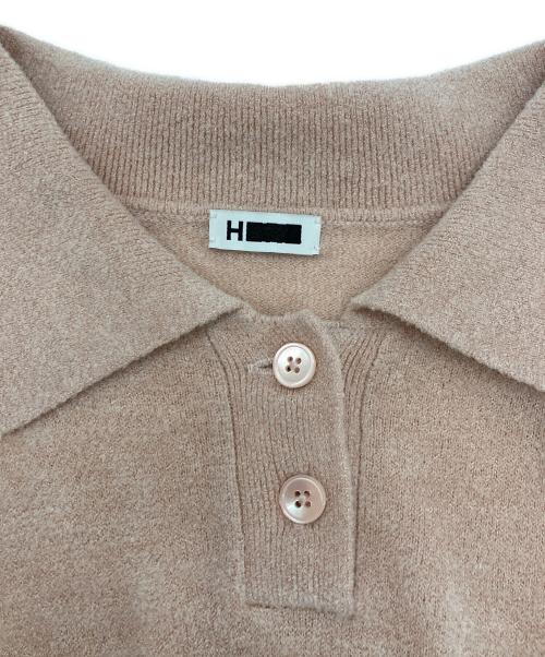 H BEAUTY&YOUTH（エイチ ビューティー&ユース）H BEAUTY&YOUTH (エイチ ビューティー&ユース) モールヤーン ポロカラーニット ピンク サイズ:Freeの古着・服飾アイテム