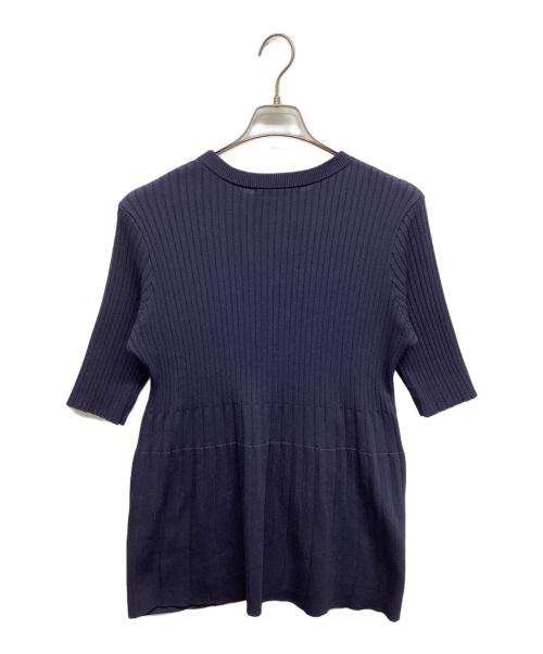 Ujoh（ウジョー）UJOH (ウジョー) プリーツ フレア ニット ネイビー サイズ:2の古着・服飾アイテム