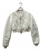 JOHN LAWRENCE SULLIVANジョン ローレンス サリバン）の古着「ナイロンサテンクロップドボンバージャケット」｜ホワイト