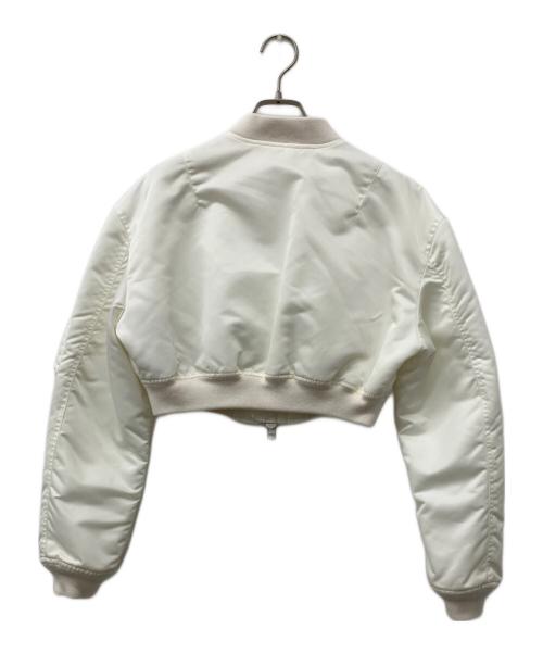 JOHN LAWRENCE SULLIVAN（ジョン ローレンス サリバン）JOHN LAWRENCE SULLIVAN (ジョン ローレンス サリバン) ナイロンサテンクロップドボンバージャケット ホワイト サイズ:Sの古着・服飾アイテム