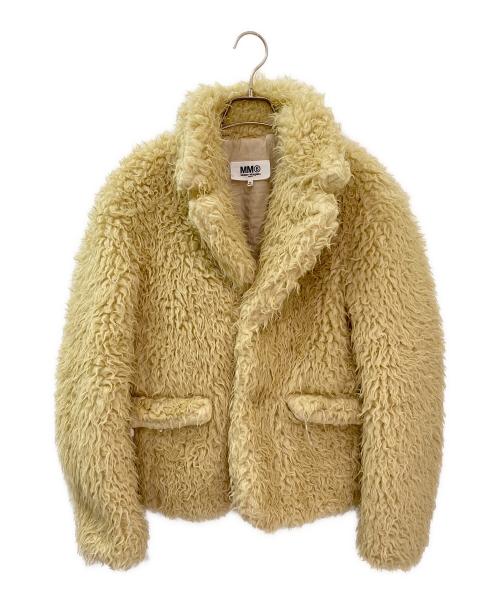 MM6 Maison Margiela（エムエムシックスメゾンマルジェラ）MM6 Maison Margiela (エムエムシックスメゾンマルジェラ) フェイクファーハイネックジャケット ベージュ サイズ:40の古着・服飾アイテム