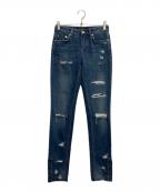 DOLCE & GABBANAドルチェ＆ガッバーナ）の古着「ダメージ加工デニムパンツ」｜ブルー