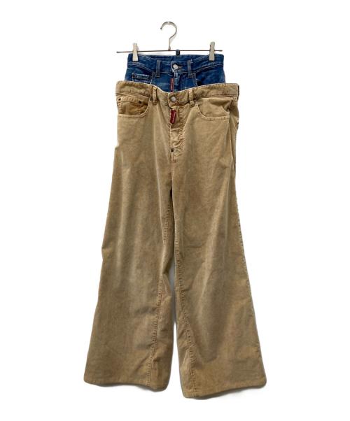 DSQUARED2（ディースクエアード）DSQUARED2 (ディースクエアード) ディースクエアード　パンツ ブルー×ベージュ サイズ:38の古着・服飾アイテム