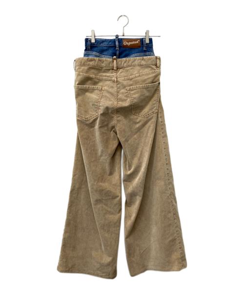 DSQUARED2（ディースクエアード）DSQUARED2 (ディースクエアード) ディースクエアード　パンツ ブルー×ベージュ サイズ:38の古着・服飾アイテム