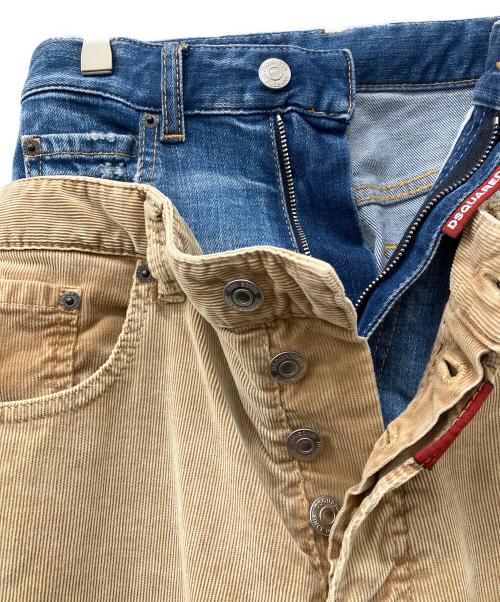 DSQUARED2（ディースクエアード）DSQUARED2 (ディースクエアード) ディースクエアード　パンツ ブルー×ベージュ サイズ:38の古着・服飾アイテム